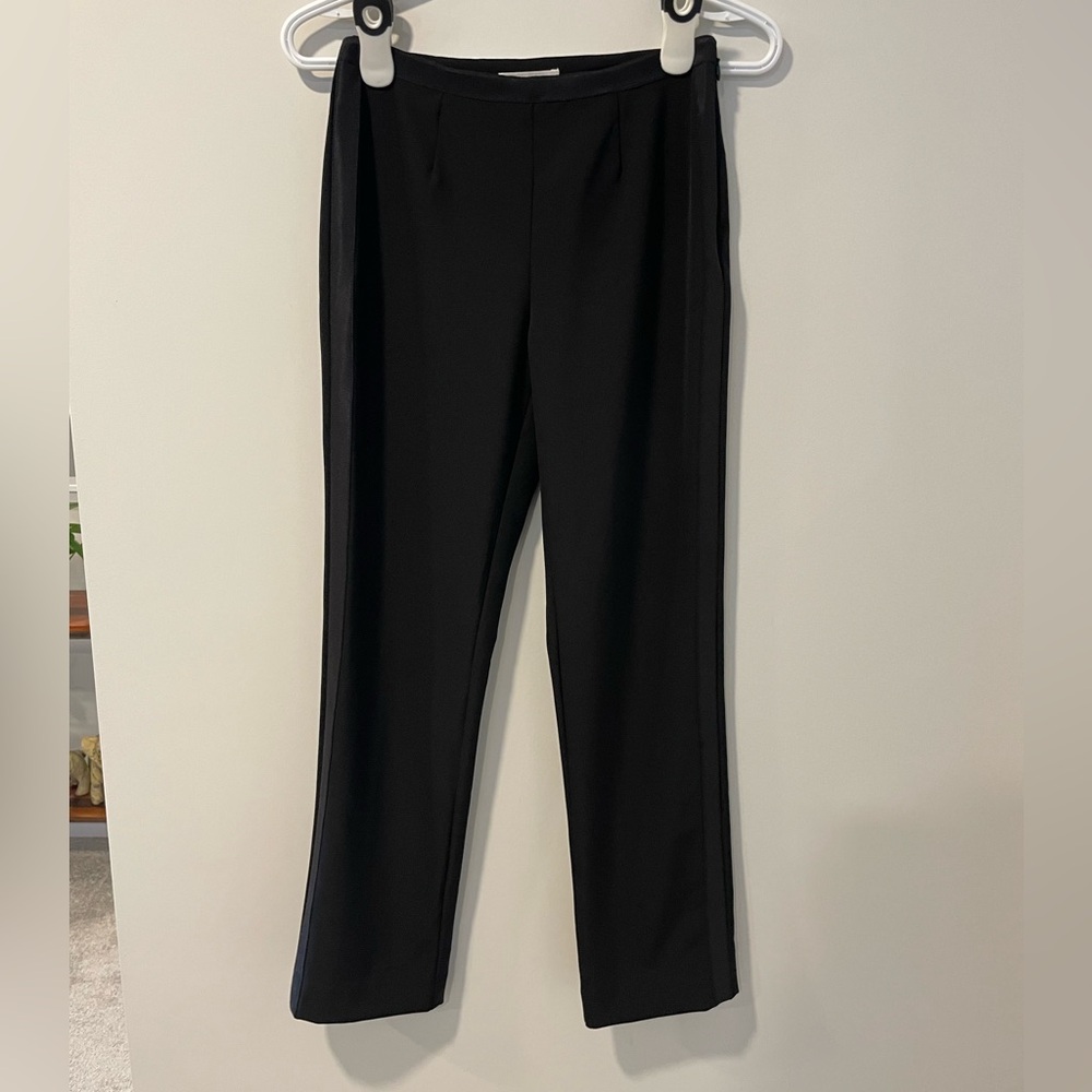 Aritzia Babaton Helio Black Satin Striped Tuxedo Pants EUC